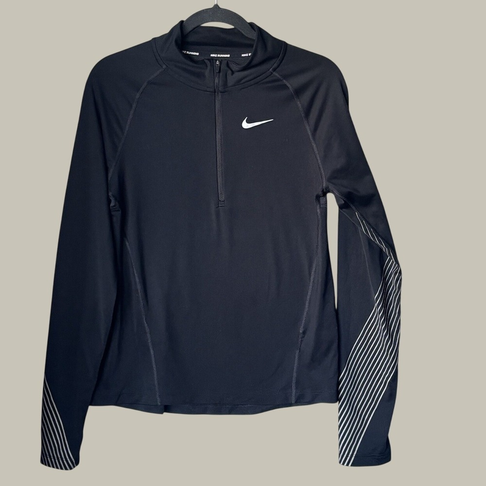 NIKE DRI-FIT Size S Women's 1/2 Zip Stand Collar Fitted Athletic Pullover - Picture 2 of 12